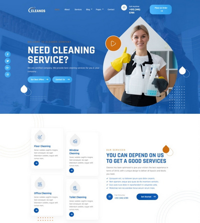 专业家政清洁服务公司html5网站模板
