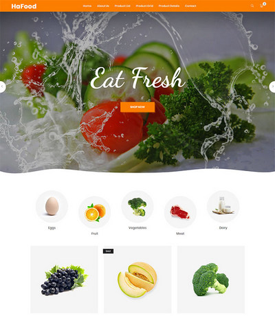 有机蔬菜水果商城html5网页模板