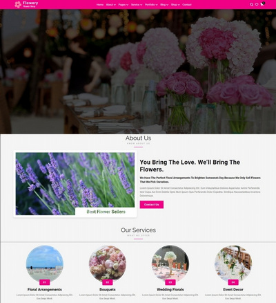 花卉鲜花花艺网上销售商城html5模板