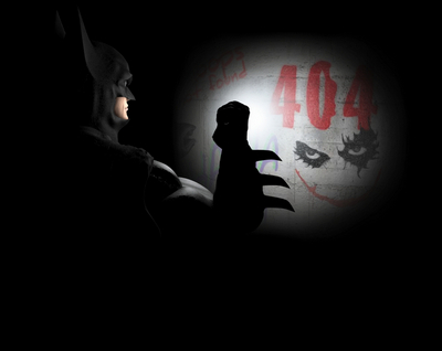 创意黑夜蝙蝠侠找小丑404页面