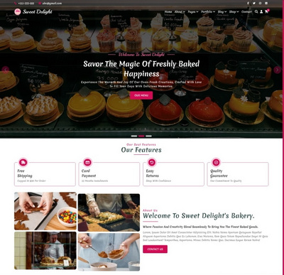手工烘焙蛋糕面包美食网站模板