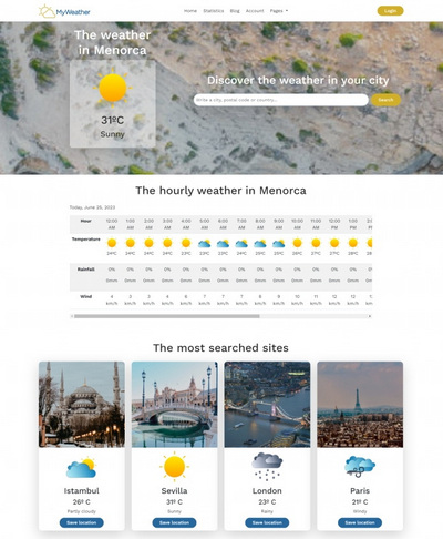 城市天气预报html5网站模板