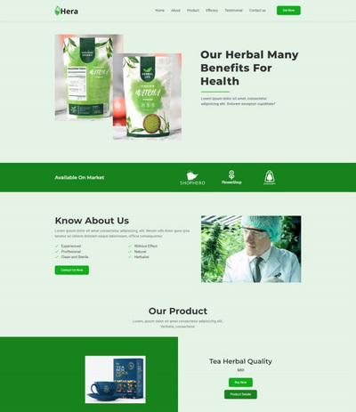 保健茶保健品宣传单页html模板