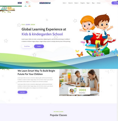 儿童幼儿早教教育培训html网站