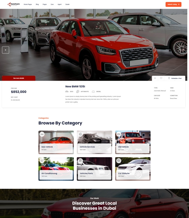 豪车销售服务公司html网站模板