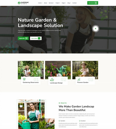 多风格园林园艺绿植培育公司网页模板