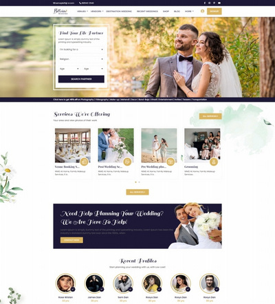 html5婚礼策划服务公司静态网站模板