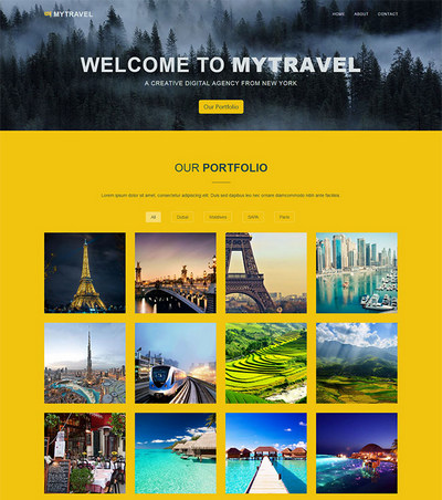 简洁旅游风景摄影作品展示网站模板
