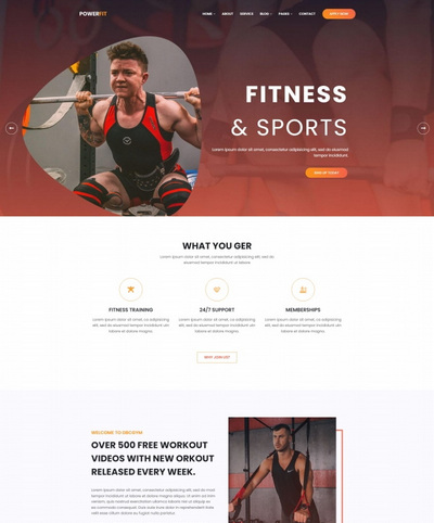 健身俱乐部健身私教机构html网站模板