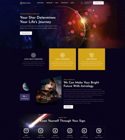 星座占星术资讯分享网站模板