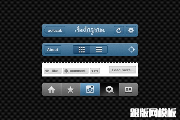 Instagram Free Photoshop UI Kit