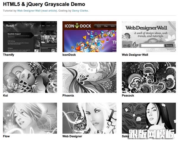 HTML5 Grayscale Image Hover