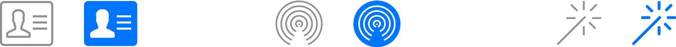 iOS button bar outline and solid icons